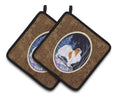 Starry Night Japanese Chin Pot Holder Set of 2 Heat Resistant Quilted Hot Pads 7.5 x 7.5 Inch, Insulated Kitchen Trivets for Cooking & Baking