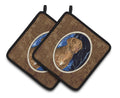 Starry Night Chesapeake Bay Retriever Pot Holder Set of 2 Heat Resistant Quilted Hot Pads 7.5 x 7.5 Inch, Insulated Kitchen Trivets for Cooking & Baking