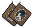 Starry Night Golden Retriever Pot Holder Set of 2 Heat Resistant Quilted Hot Pads 7.5 x 7.5 Inch, Insulated Kitchen Trivets for Cooking & Baking