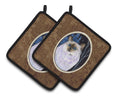 Starry Night Cat - Birman Pot Holder Set of 2 Heat Resistant Quilted Hot Pads 7.5 x 7.5 Inch, Insulated Kitchen Trivets for Cooking & Baking
