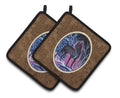 Starry Night Cane Corso Pot Holder Set of 2 Heat Resistant Quilted Hot Pads 7.5 x 7.5 Inch, Insulated Kitchen Trivets for Cooking & Baking