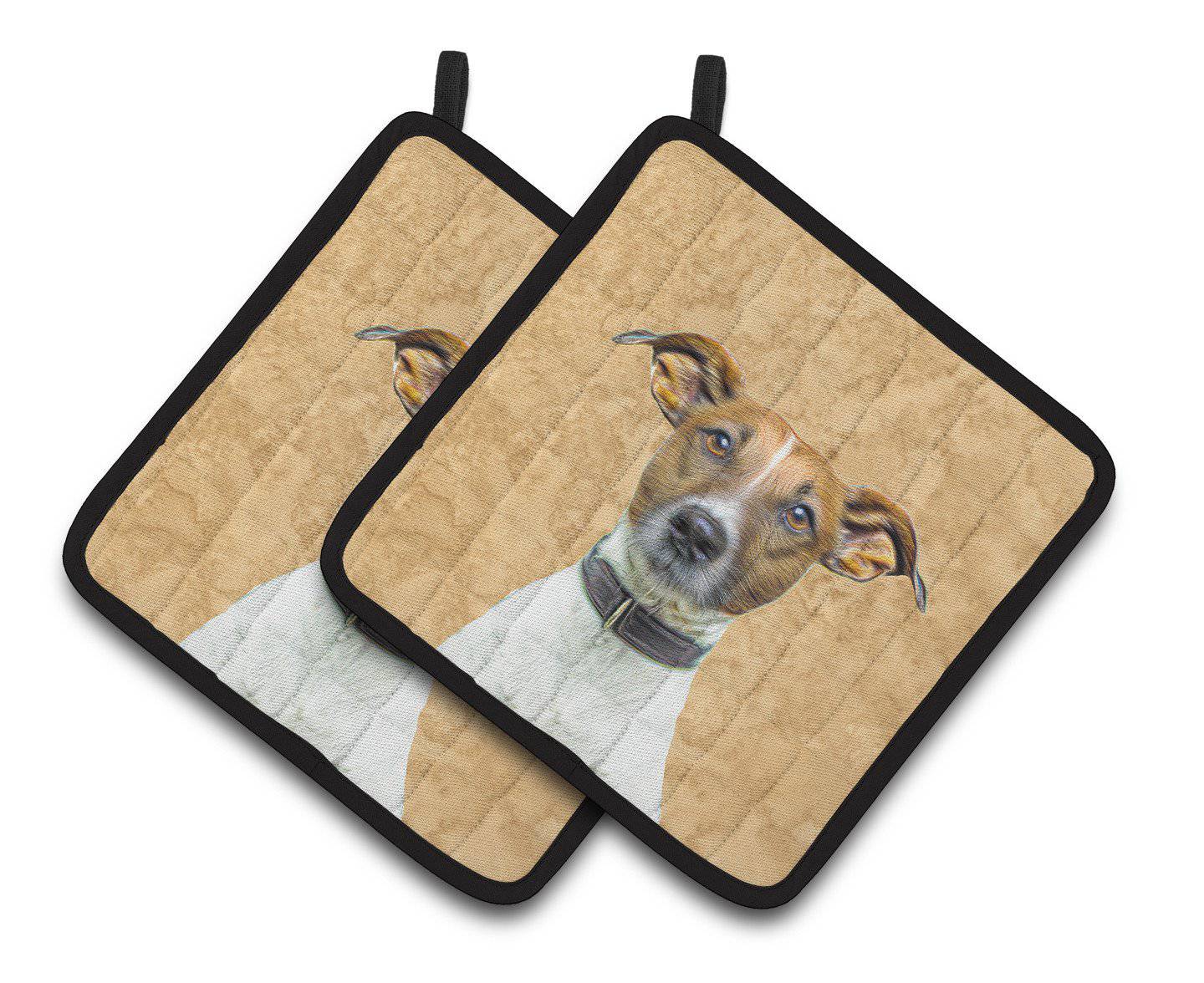 Yorkie / Yorkshire Terrier Pot Holder Set of 2 Heat Resistant Quilted Hot Pads 7.5 x 7.5 Inch, Insulated Kitchen Trivets for Cooking & Baking