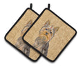 Schnauzer Pot Holder Set of 2 Heat Resistant Quilted Hot Pads 7.5 x 7.5 Inch, Insulated Kitchen Trivets for Cooking & Baking