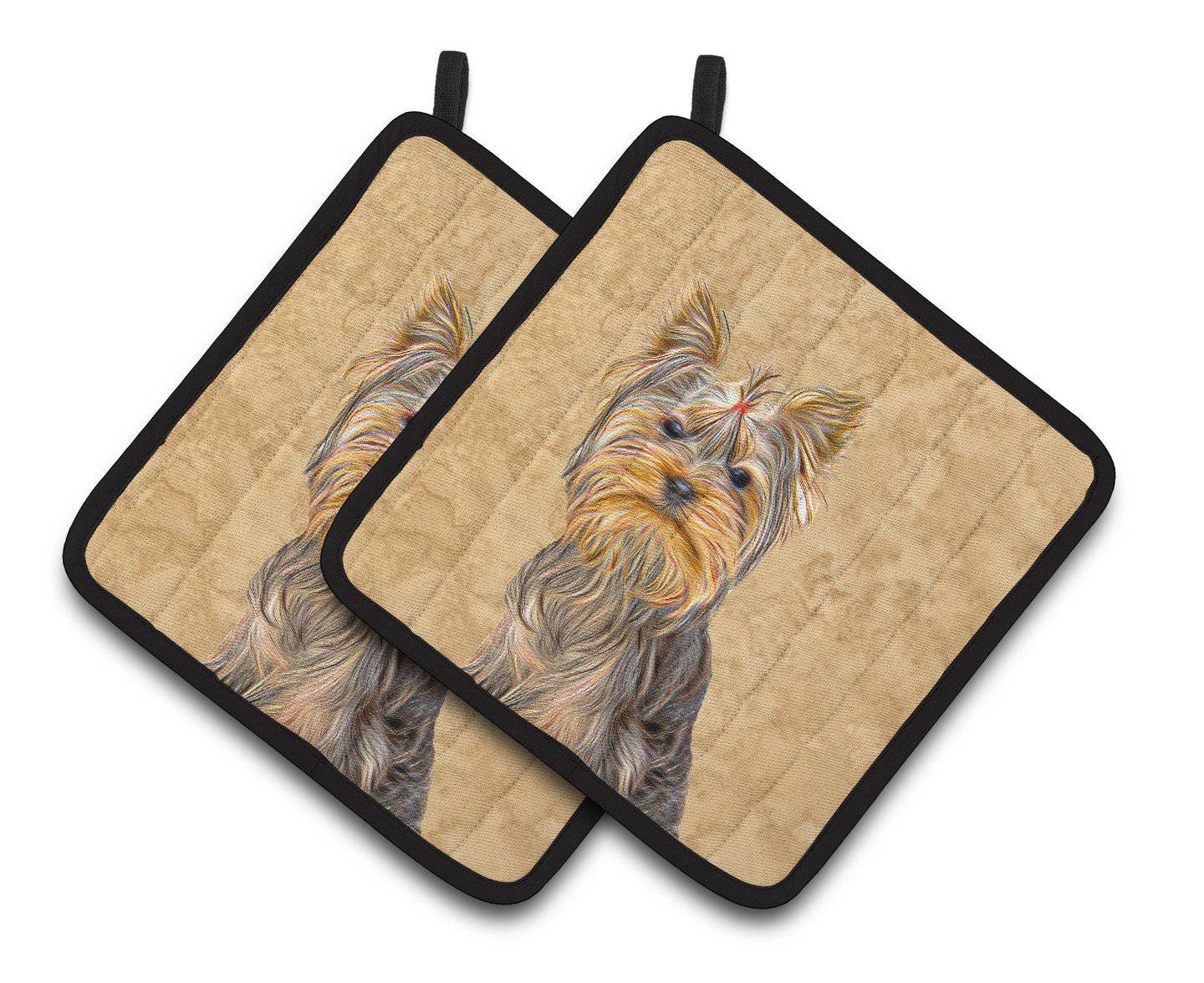 Schnauzer Pot Holder Set of 2 Heat Resistant Quilted Hot Pads 7.5 x 7.5 Inch, Insulated Kitchen Trivets for Cooking & Baking