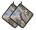 Pelican Bay Pot Holder Set of 2 Heat Resistant Quilted Hot Pads 7.5 x 7.5 Inch, Insulated Kitchen Trivets for Cooking & Baking