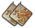 Butterflies Pot Holder Set of 2 Heat Resistant Quilted Hot Pads 7.5 x 7.5 Inch, Insulated Kitchen Trivets for Cooking & Baking