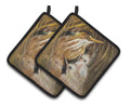 Happy Family Pot Holder Set of 2 Heat Resistant Quilted Hot Pads 7.5 x 7.5 Inch, Insulated Kitchen Trivets for Cooking & Baking