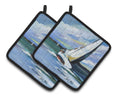 Two and a Sailboat Pot Holder Set of 2 Heat Resistant Quilted Hot Pads 7.5 x 7.5 Inch, Insulated Kitchen Trivets for Cooking & Baking