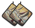 Boat Race Sailboats Pot Holder Set of 2 Heat Resistant Quilted Hot Pads 7.5 x 7.5 Inch, Insulated Kitchen Trivets for Cooking & Baking