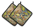 Jubilee Crabs Pot Holder Set of 2 Heat Resistant Quilted Hot Pads 7.5 x 7.5 Inch, Insulated Kitchen Trivets for Cooking & Baking