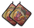 Crab Stars Pot Holder Set of 2 Heat Resistant Quilted Hot Pads 7.5 x 7.5 Inch, Insulated Kitchen Trivets for Cooking & Baking