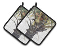 Coconut Tree Top Pot Holder Set of 2 Heat Resistant Quilted Hot Pads 7.5 x 7.5 Inch, Insulated Kitchen Trivets for Cooking & Baking