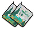 Let's Adventure Glamping Trailer Pot Holder Set of 2 Heat Resistant Quilted Hot Pads 7.5 x 7.5 Inch, Insulated Kitchen Trivets for Cooking & Baking