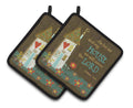 As For Me And My House Pot Holder Set of 2 Heat Resistant Quilted Hot Pads 7.5 x 7.5 Inch, Insulated Kitchen Trivets for Cooking & Baking