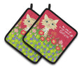 Garden Cat Pot Holder Set of 2 Heat Resistant Quilted Hot Pads 7.5 x 7.5 Inch, Insulated Kitchen Trivets for Cooking & Baking