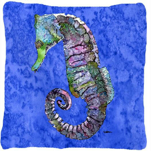 Seahorse Decorative Throw Pillow 14x14 Indoor Outdoor Accent Cushion, Fabric Cover with Insert for Sofa, Bed, Porch & Living Room