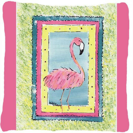 Bird - Flamingo Decorative Throw Pillow 14x14 Indoor Outdoor Accent Cushion, Fabric Cover with Insert for Sofa, Bed, Porch & Living Room