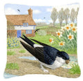 House Martin by Sarah Adams Decorative Throw Pillow 14x14 Indoor Outdoor Accent Cushion, Fabric Cover with Insert for Sofa, Bed, Porch & Living Room