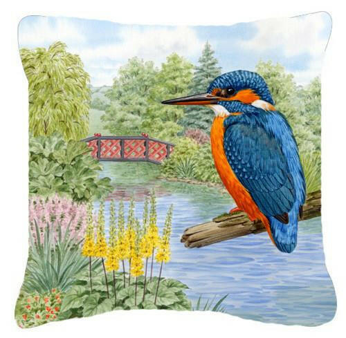Kingfisher by Sarah Adams Decorative Throw Pillow 14x14 Indoor Outdoor Accent Cushion, Fabric Cover with Insert for Sofa, Bed, Porch & Living Room