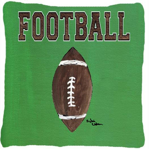 Football Decorative Throw Pillow 14x14 Indoor Outdoor Accent Cushion, Fabric Cover with Insert for Sofa, Bed, Porch & Living Room