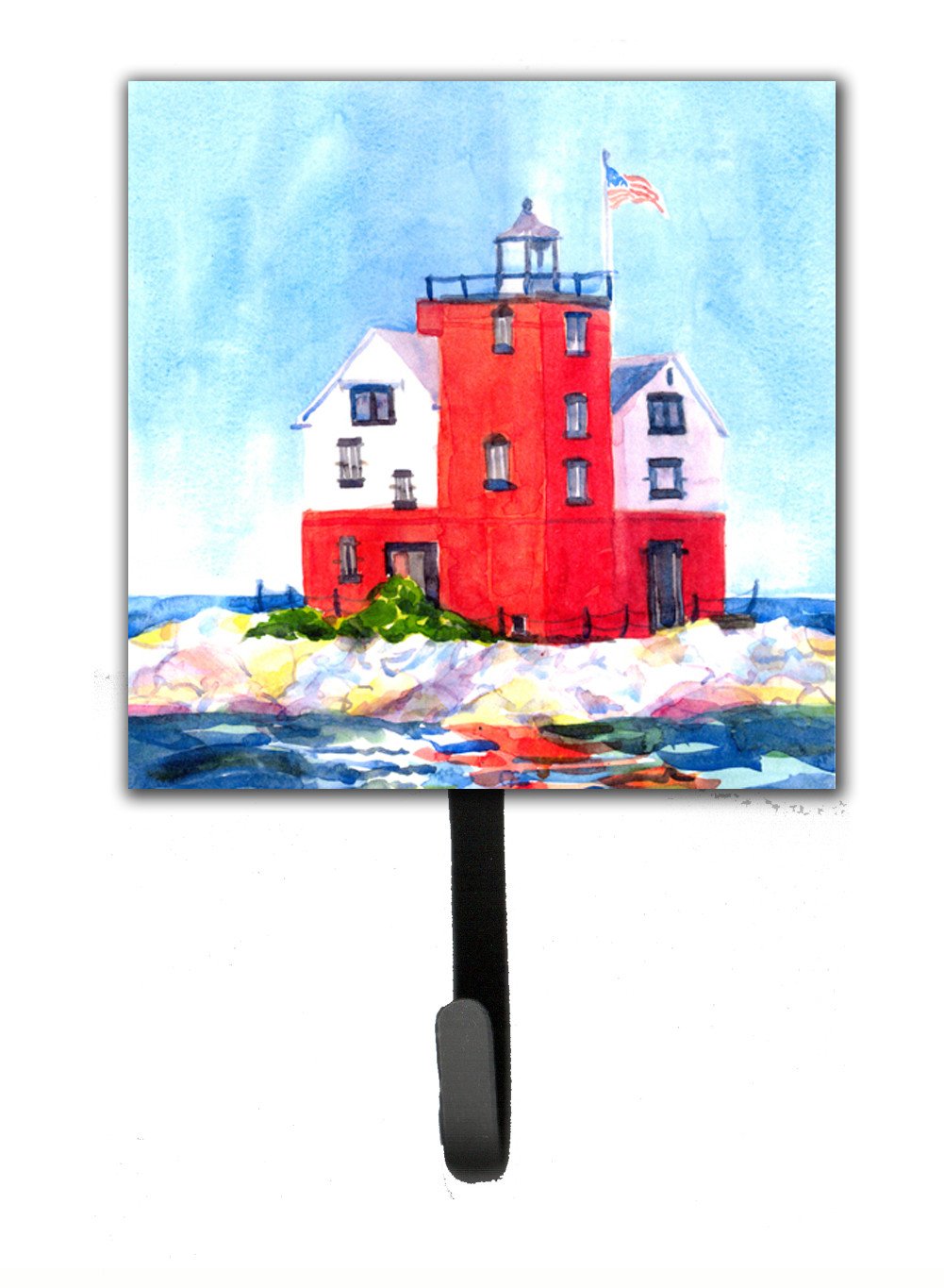 Lighthouse on the rocks Harbour Leash or Key Holder Wall Hooks, Key Hooks Holder, Coat Rack Wall Mount, Coat Hooks, Hooks for Hanging Keys, Towels, Aprons, Leashes