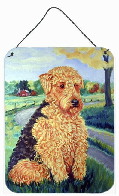 Airedale Terrier Wall or Door Hanging Prints Aluminum Metal Sign Kitchen Wall Bar Bathroom Plaque Home Decor Front Door Plaque, 12x16, Multicolor