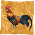 Rooster Decorative Throw Pillow 14x14 Indoor Outdoor Accent Cushion, Fabric Cover with Insert for Sofa, Bed, Porch & Living Room