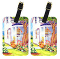 White Cottage at the beach Luggage Tag