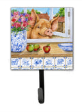 Pig trying to reach the Apple in the Window Leash or Key Holder Wall Hooks, Key Hooks Holder, Coat Rack Wall Mount, Coat Hooks, Hooks for Hanging Keys, Towels, Aprons, Leashes
