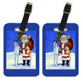 Harlequin Great Dane with Santa Claus Luggage Tag