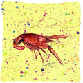 Crawfish Decorative Throw Pillow 14x14 Indoor Outdoor Accent Cushion, Fabric Cover with Insert for Sofa, Bed, Porch & Living Room