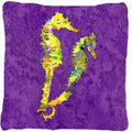 Seahorse Decorative Throw Pillow 14x14 Indoor Outdoor Accent Cushion, Fabric Cover with Insert for Sofa, Bed, Porch & Living Room