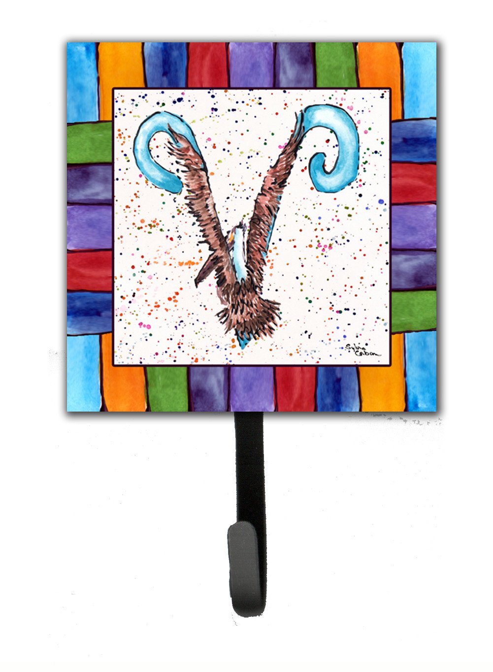 Beach and Seafood Letter V Leash or Key Holder Wall Hooks, Key Hooks Holder, Coat Rack Wall Mount, Coat Hooks, Hooks for Hanging Keys, Towels, Aprons, Leashes