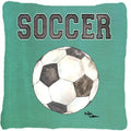 Soccer Decorative Throw Pillow 14x14 Indoor Outdoor Accent Cushion, Fabric Cover with Insert for Sofa, Bed, Porch & Living Room