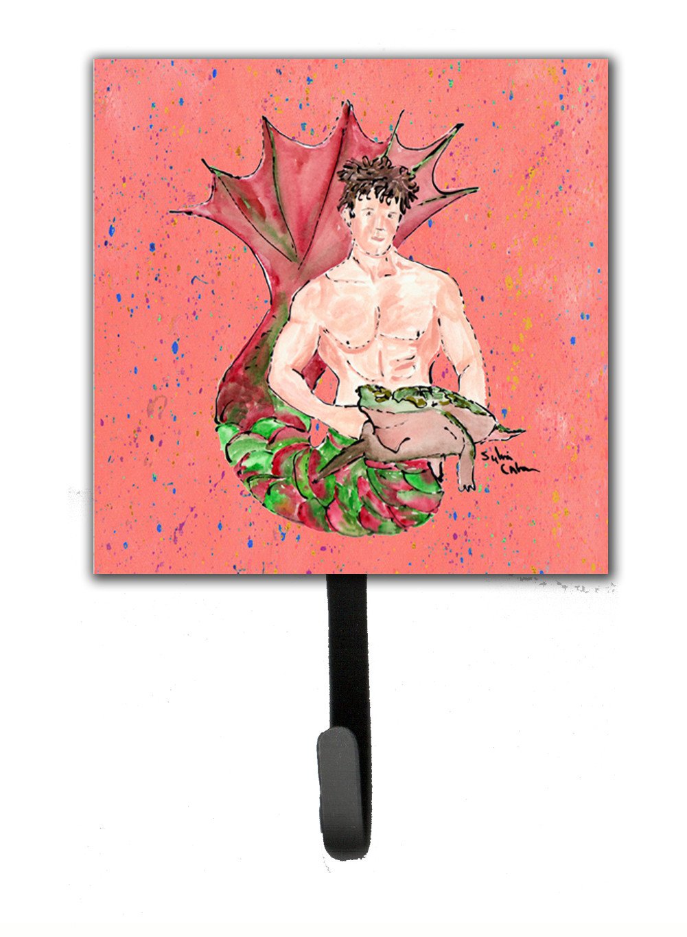Brunette Merman Leash or Key Holder Wall Hooks, Key Hooks Holder, Coat Rack Wall Mount, Coat Hooks, Hooks for Hanging Keys, Towels, Aprons, Leashes