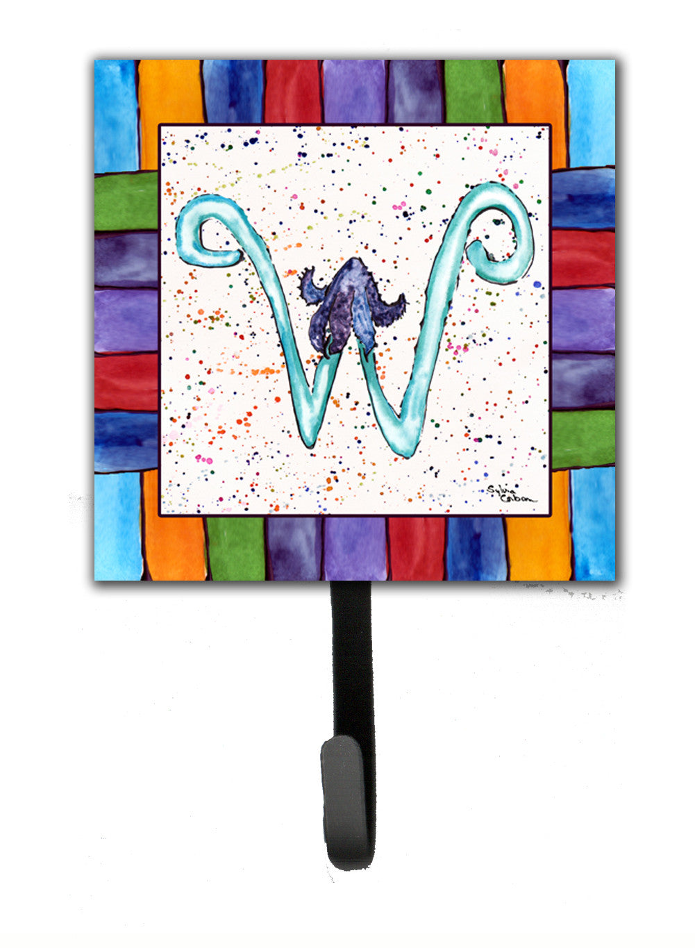 Beach and Seafood Letter W Leash or Key Holder Wall Hooks, Key Hooks Holder, Coat Rack Wall Mount, Coat Hooks, Hooks for Hanging Keys, Towels, Aprons, Leashes