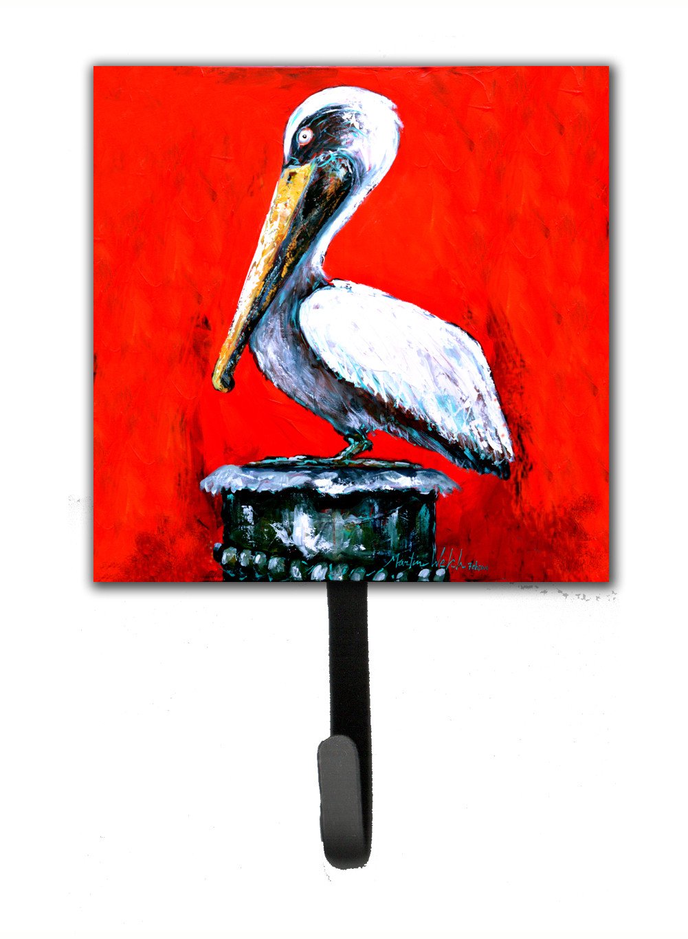 Bird - Pelican Red Dawn Leash or Key Holder Wall Hooks, Key Hooks Holder, Coat Rack Wall Mount, Coat Hooks, Hooks for Hanging Keys, Towels, Aprons, Leashes