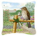 Spotted Flycatcher by Sarah Adams Decorative Throw Pillow 14x14 Indoor Outdoor Accent Cushion, Fabric Cover with Insert for Sofa, Bed, Porch & Living Room