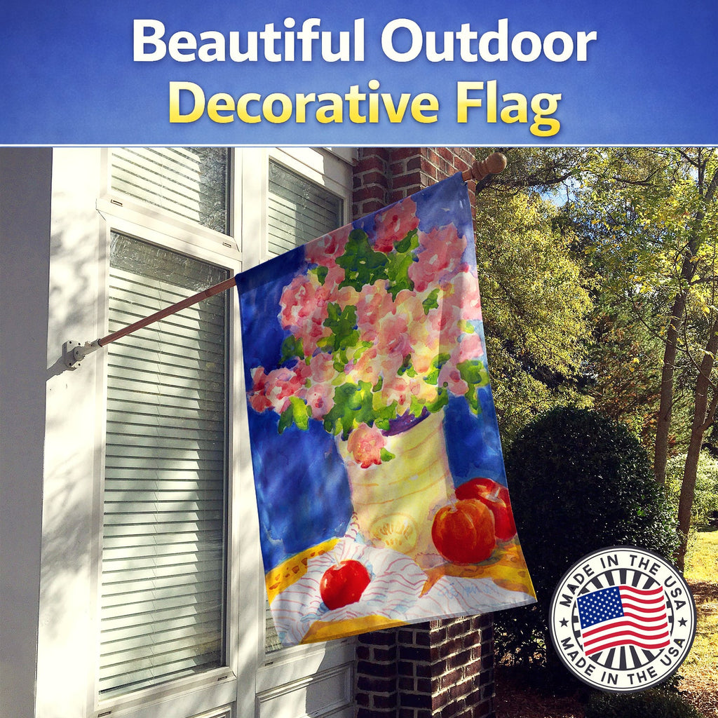Pink Bouquet of Flowers House Flag 28x40 Porch Sleeve Pole Decorative Outside Yard Banner Artwork Wall Hanging, Polyester