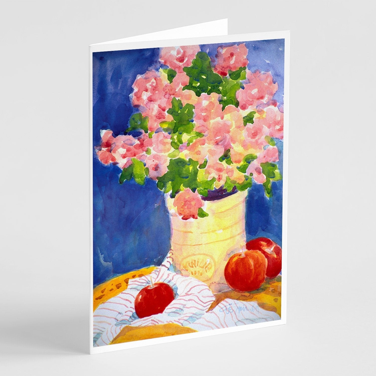 Pink Bouquet of Flowers Greeting Cards Pack of 8 Blank Cards with Envelopes Whimsical A7 Size 5x7