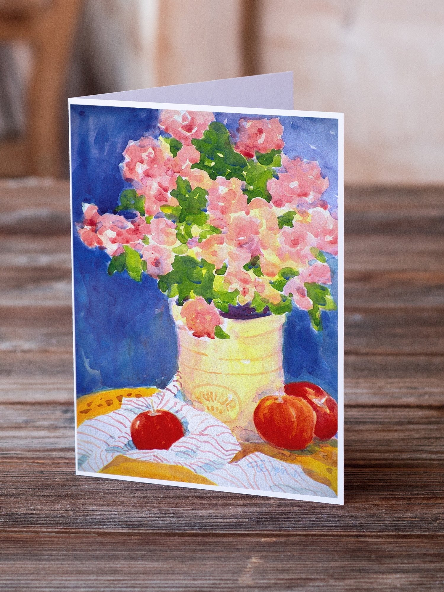 Pink Bouquet of Flowers Greeting Cards Pack of 8 Blank Cards with Envelopes Whimsical A7 Size 5x7
