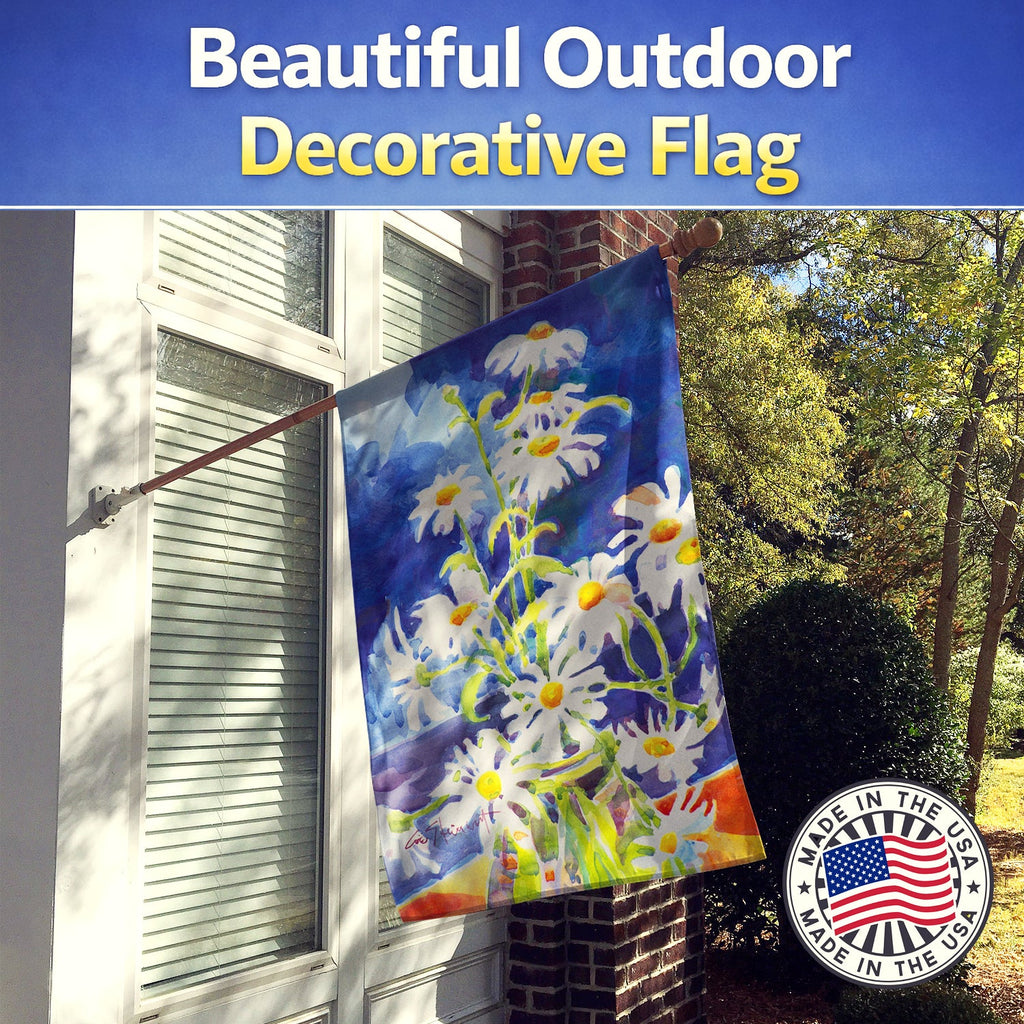 Flowers - Daisy House Flag 28x40 Porch Sleeve Pole Decorative Outside Yard Banner Artwork Wall Hanging, Polyester