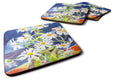 Flowers - Daisy Foam Coasters Set of 4 Cup Coasters for Indoor Outdoor, Tabletop Protection, Anti Slip, Mouse pad Material