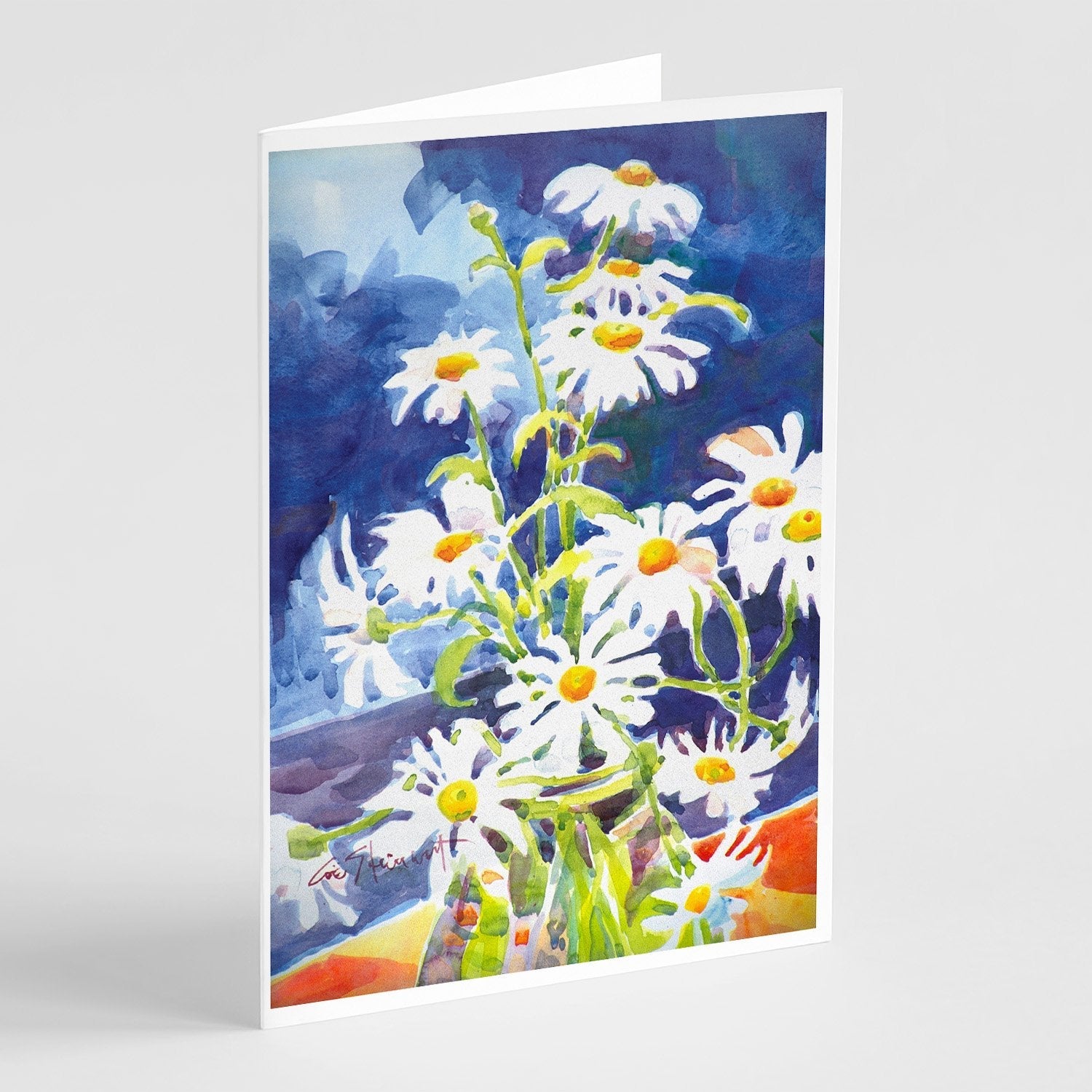 Flowers - Daisy Greeting Cards Pack of 8 Blank Cards with Envelopes Whimsical A7 Size 5x7