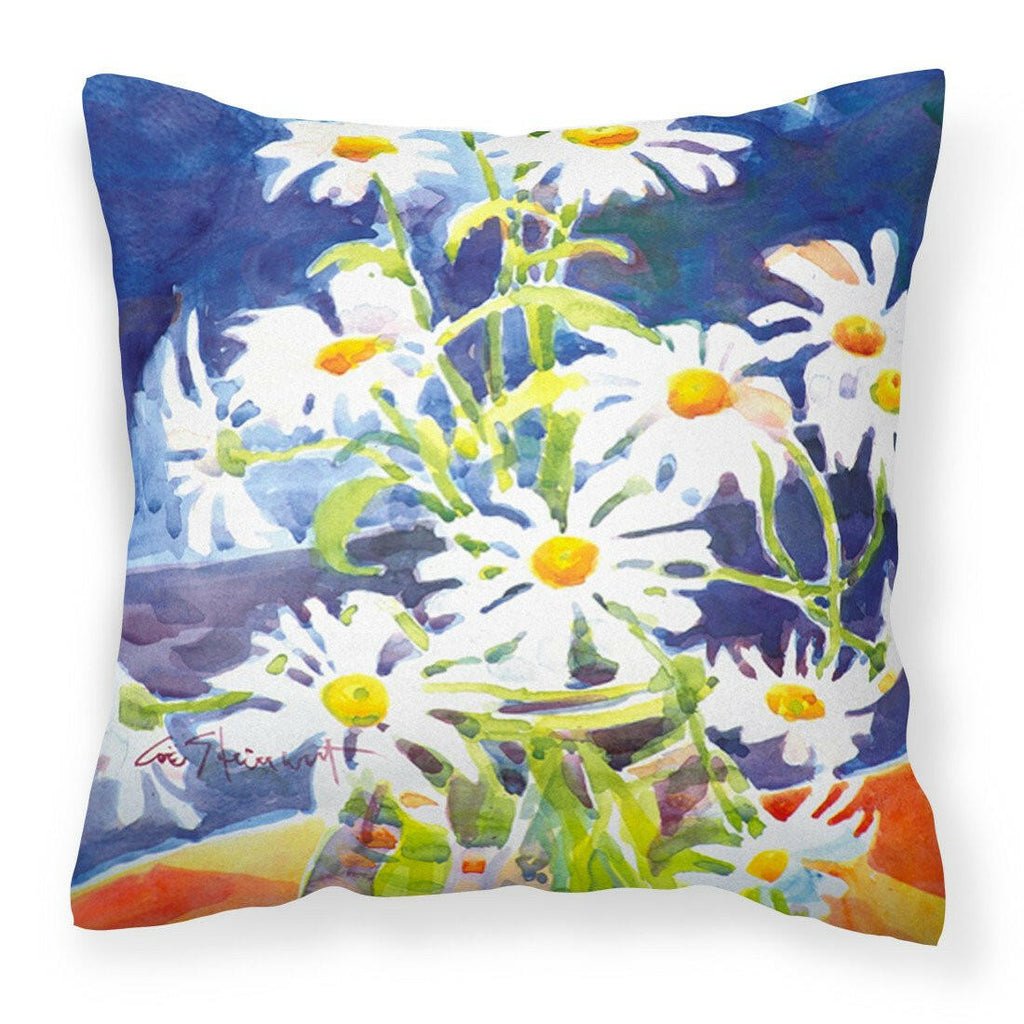 Flowers - Daisy Decorative Throw Pillow 14x14 Indoor Outdoor Accent Cushion, Fabric Cover with Insert for Sofa, Bed, Porch & Living Room