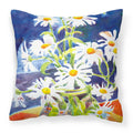 Flowers - Daisy Decorative Throw Pillow 14x14 Indoor Outdoor Accent Cushion, Fabric Cover with Insert for Sofa, Bed, Porch & Living Room