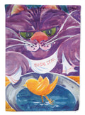 Purple Cat Birdie Dear House Flag 28x40 Porch Sleeve Pole Decorative Outside Yard Banner Artwork Wall Hanging, Polyester