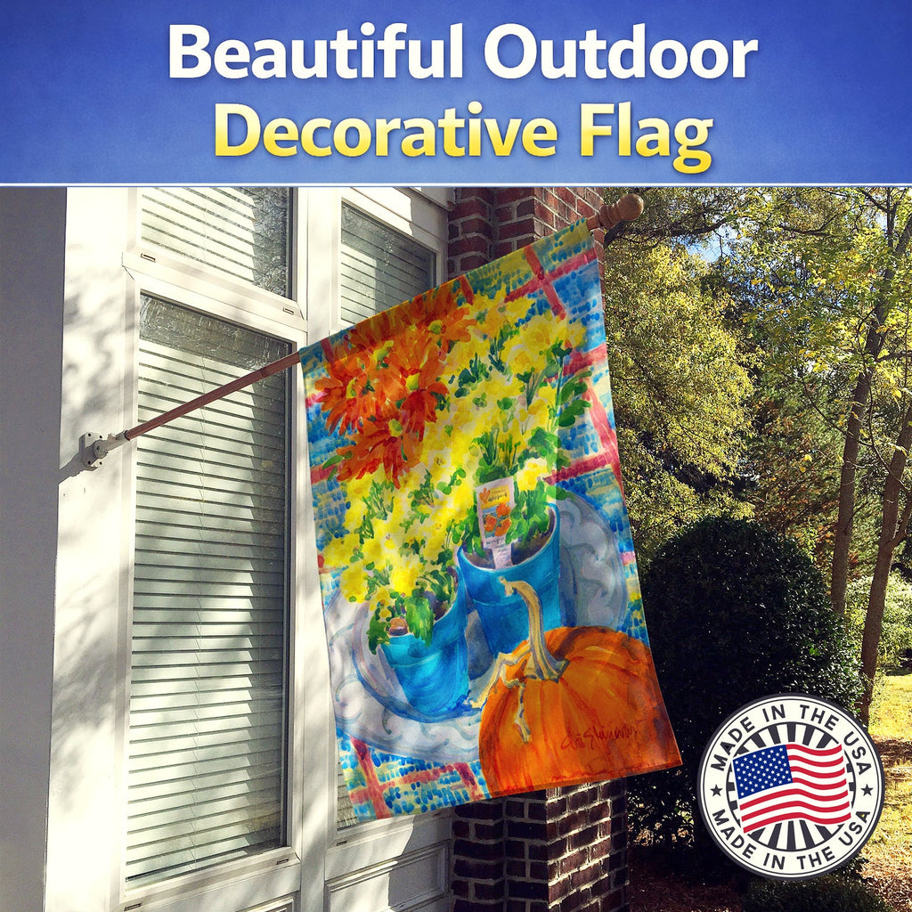 Flower - Mums House Flag 28x40 Porch Sleeve Pole Decorative Outside Yard Banner Artwork Wall Hanging, Polyester