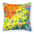 Flower - Mums Decorative Throw Pillow 14x14 Indoor Outdoor Accent Cushion, Fabric Cover with Insert for Sofa, Bed, Porch & Living Room