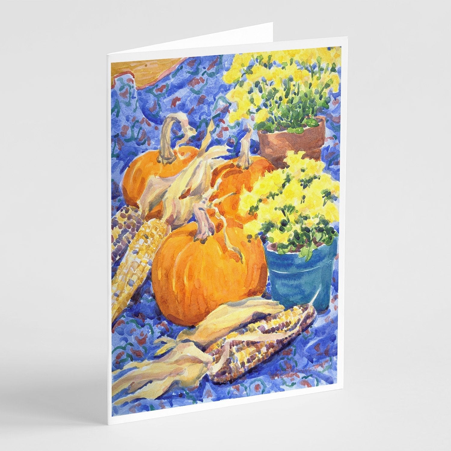 Flower - Mums Greeting Cards Pack of 8 Blank Cards with Envelopes Whimsical A7 Size 5x7